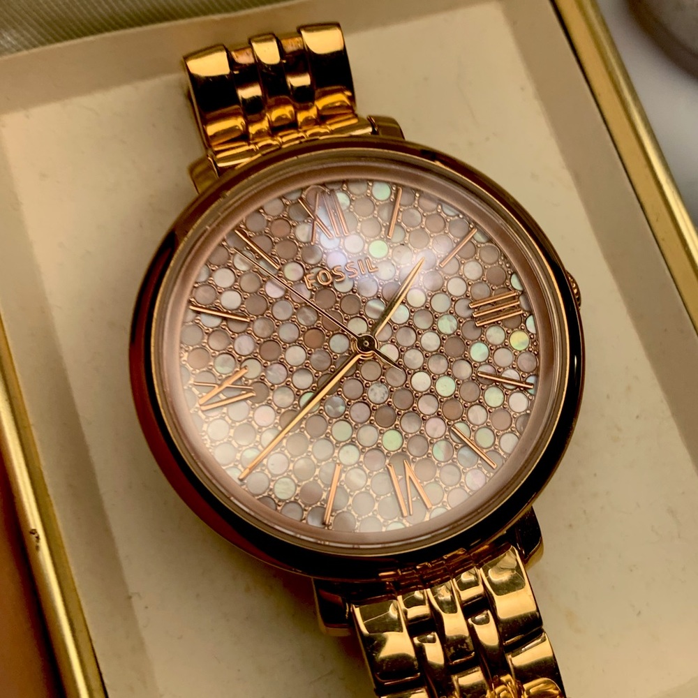 Gold Fossil Watch